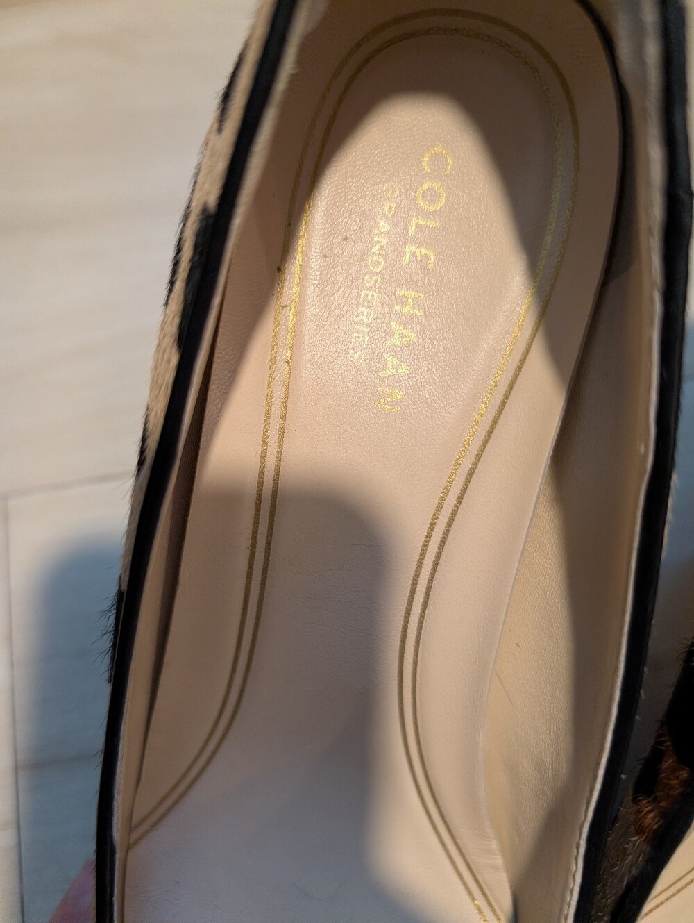 Cole Hann Nike Animal Print Pointed Toe Classic Pumps Heel - Picture 3 of 9